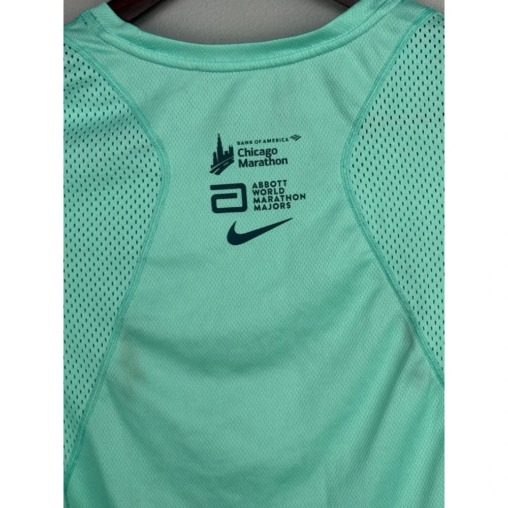Nike Chicago Marathon 2023 Dri-FIT Running Shirt Womens Small Mint Green Mesh